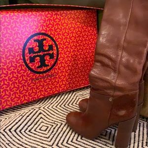 Tory Burch brown knew high boots